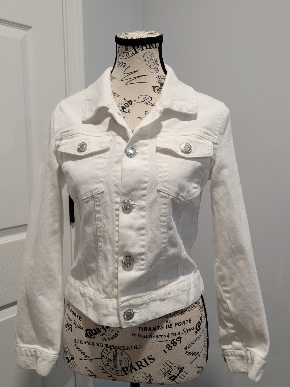 PLM KNOTT White Denim Jacket - Japanese Fashion Label - Size Medium Exc Cond
